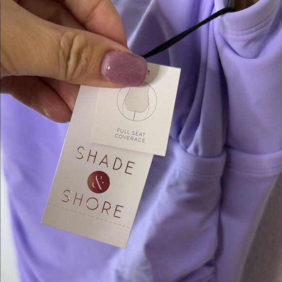 NWT- Shade & Shore-Lavender Ruffle One-Piece Swimsuit- Size 18 - Picture 4 of 10